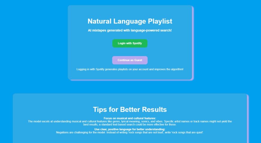 Natural Language Playlist